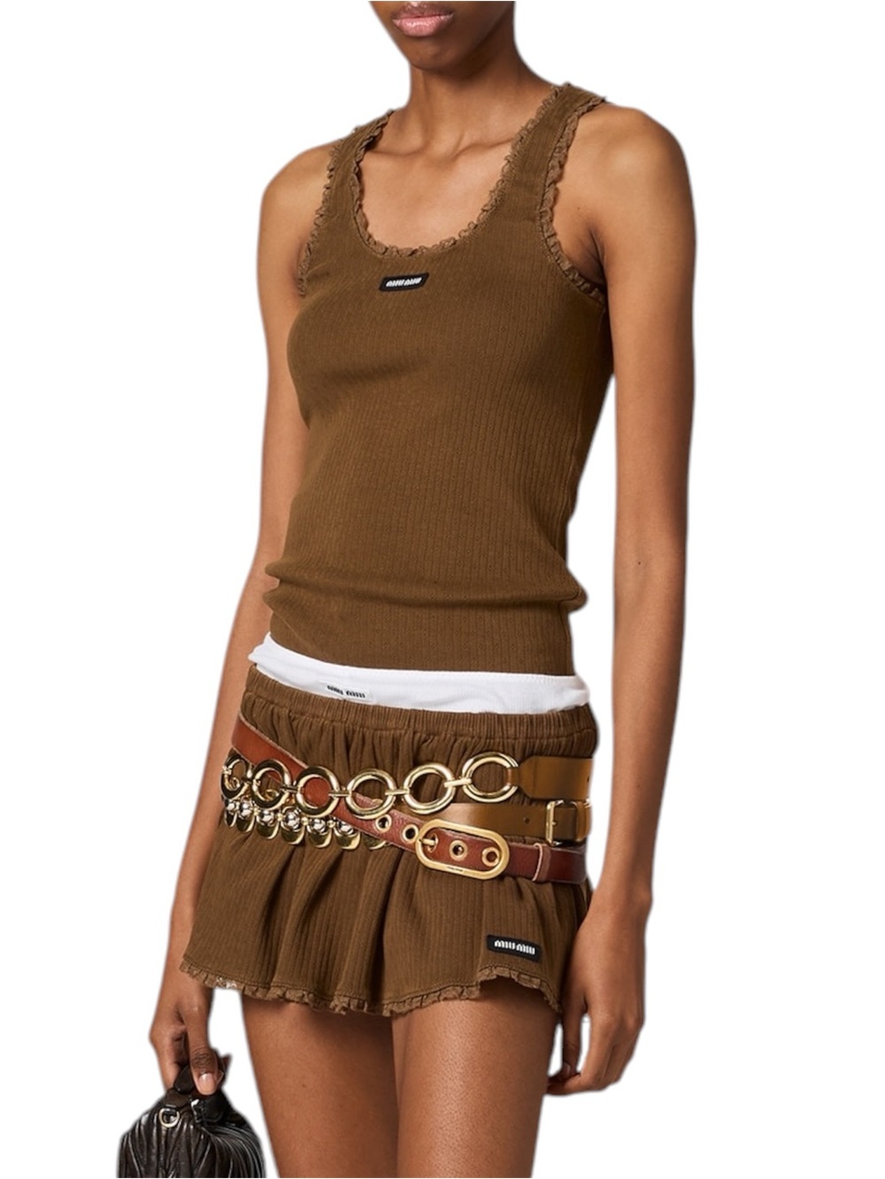 Miu Miu Garment-dyed cotton tank top It38